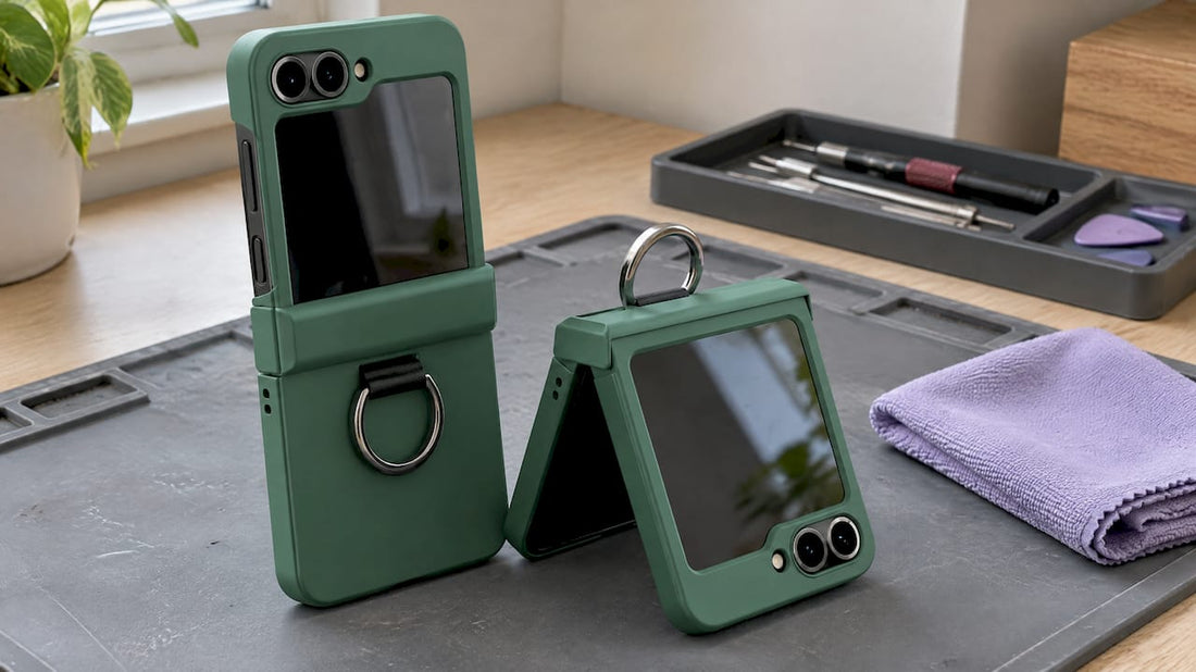 Foldable phone case shielding its hinge