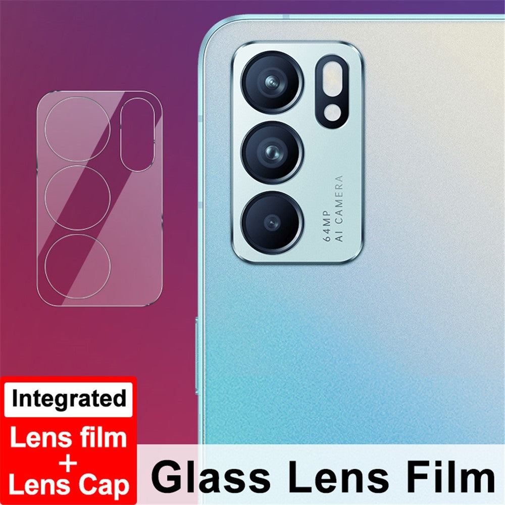 Clear Integrated Tempered Glass + Acrylic Lens Cap Camera Lens Protector IMAK for Oppo Reno6 5G