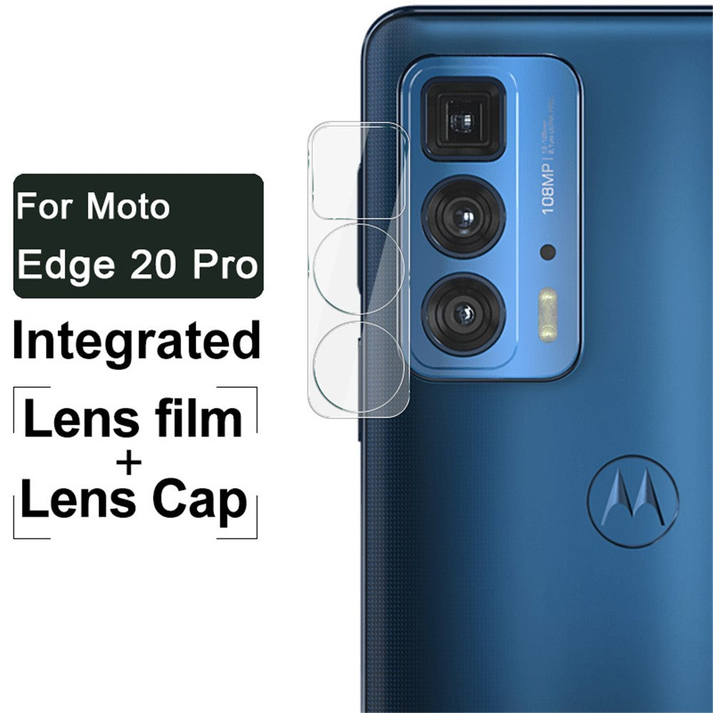 Tempered Glass Camera Lens Protector with Acrylic Lens Cap IMAK for Motorola Edge 20 Pro/Edge S Pro