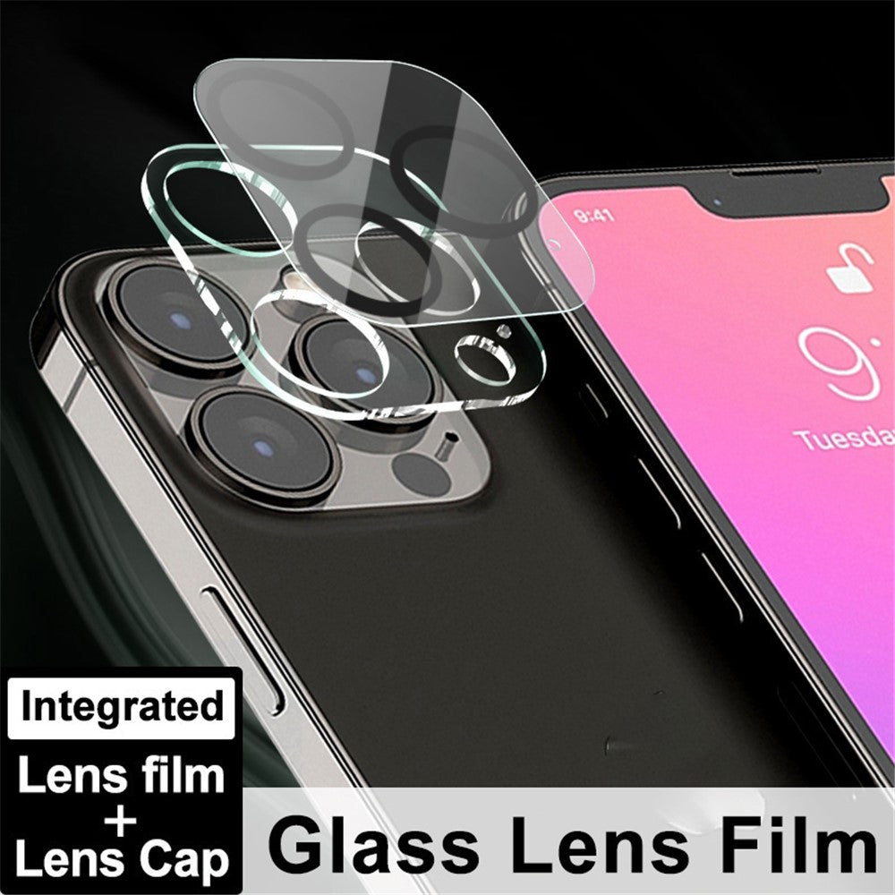 Tempered Glass Camera Lens Film+Acrylic Lens Cap IMAK for iPhone 13 Pro / 13 Pro Max