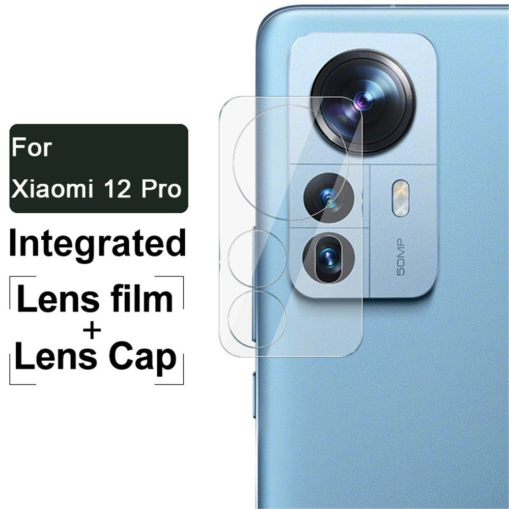 Tempered Glass HD Camera Lens Film + Acrylic Lens Cap IMAK for Xiaomi 12 Pro 5G / 12S Pro 5G /12 Pro (Dimensity) 5G