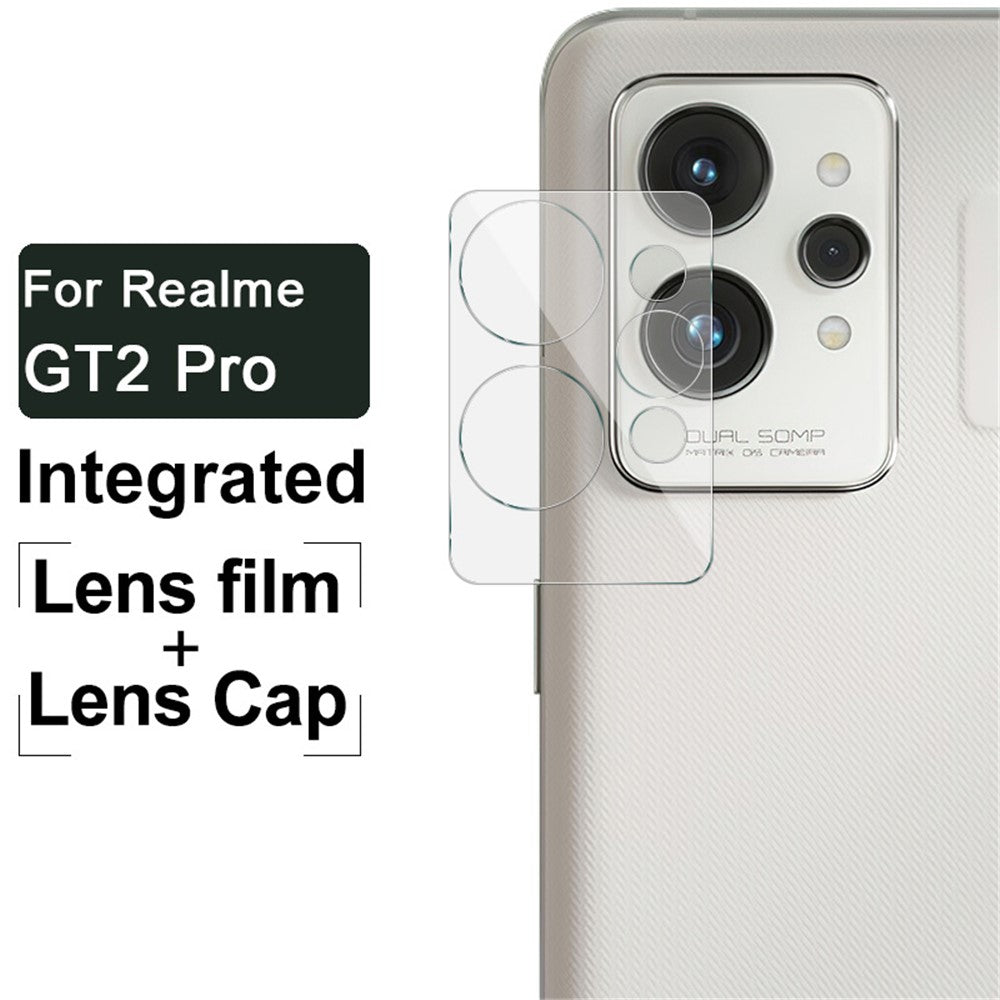 Tempered Glass HD Camera Lens Film + Acrylic Lens Cap IMAK For Realme GT2 Pro