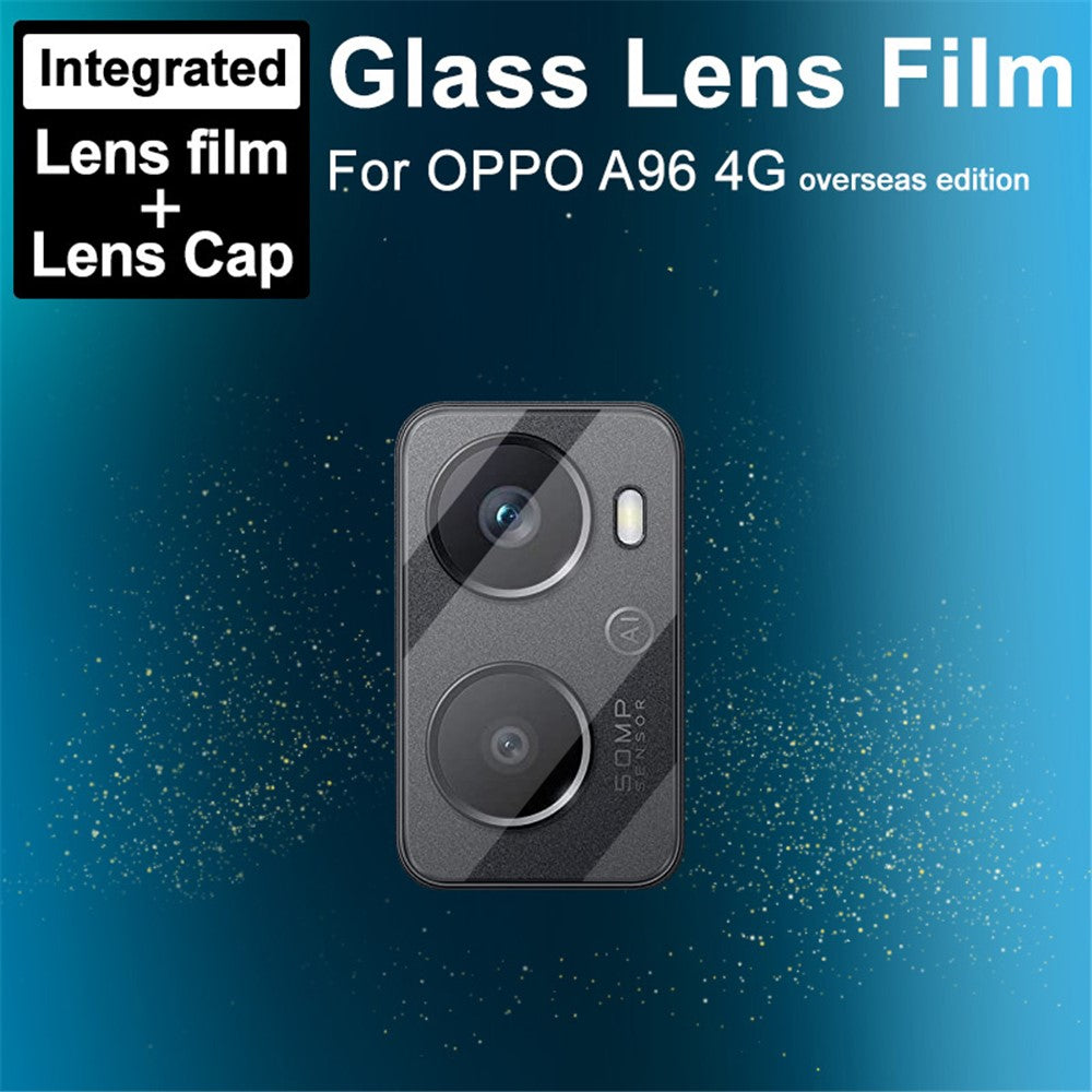 Tempered Glass HD Camera Lens Film + Acrylic Lens Cap IMAK for Oppo A96 4G