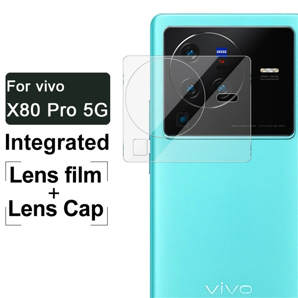 Tempered Glass HD Camera Lens Film + Acrylic Lens Cap IMAK for vivo X80 Pro 5G
