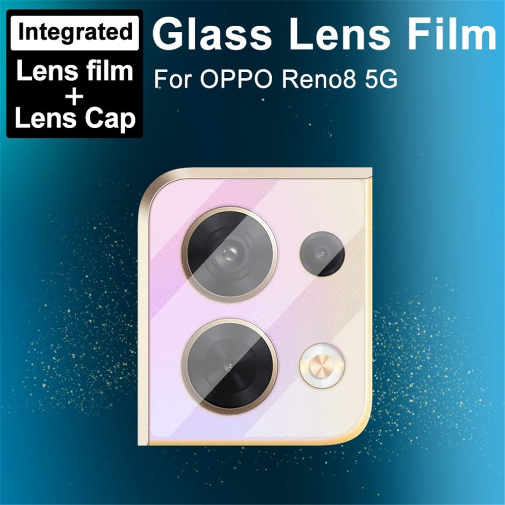 Tempered Glass HD Camera Lens Film + Acrylic Lens Cap IMAK for Oppo Reno8 5G / Reno8 5G (Global Version)