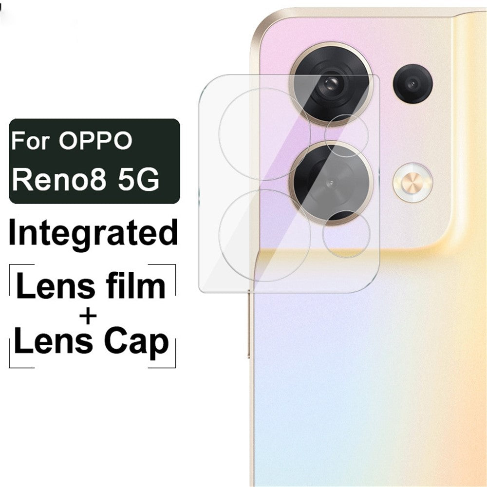 Tempered Glass HD Camera Lens Film + Acrylic Lens Cap IMAK for Oppo Reno8 5G / Reno8 5G (Global Version)