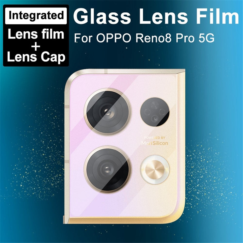 Tempered Glass Camera Lens Film+Acrylic Lens Cap IMAK for Oppo Reno8 Pro 5G HD