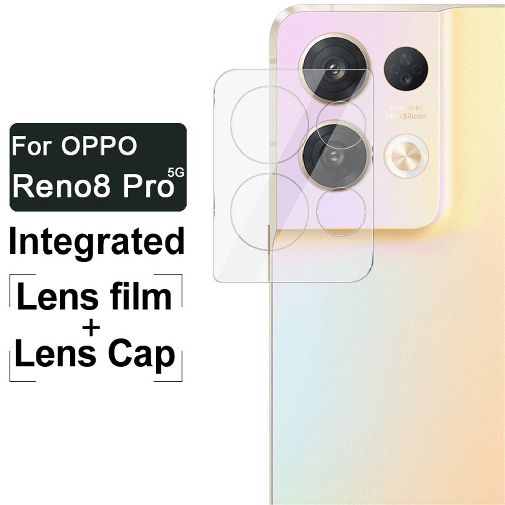 Tempered Glass Camera Lens Film+Acrylic Lens Cap IMAK for Oppo Reno8 Pro 5G HD