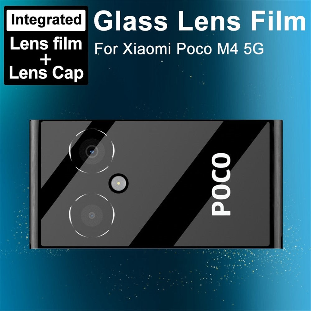 Tempered Glass Camera Lens Film+Acrylic Lens Cap IMAK for Xiaomi Poco M4 5G