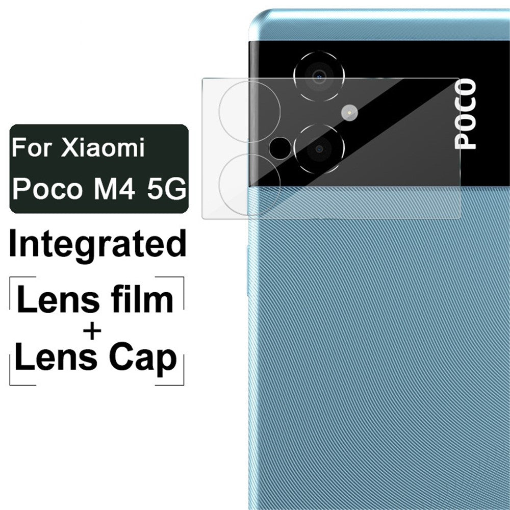 Tempered Glass Camera Lens Film+Acrylic Lens Cap IMAK for Xiaomi Poco M4 5G