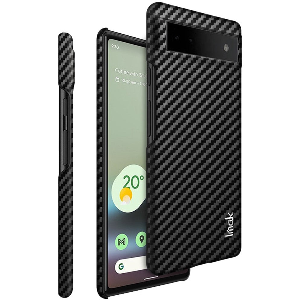Carbon Fibre Textured PU Leather Case IMAK Ruiyi Series for Google Pixel 6a