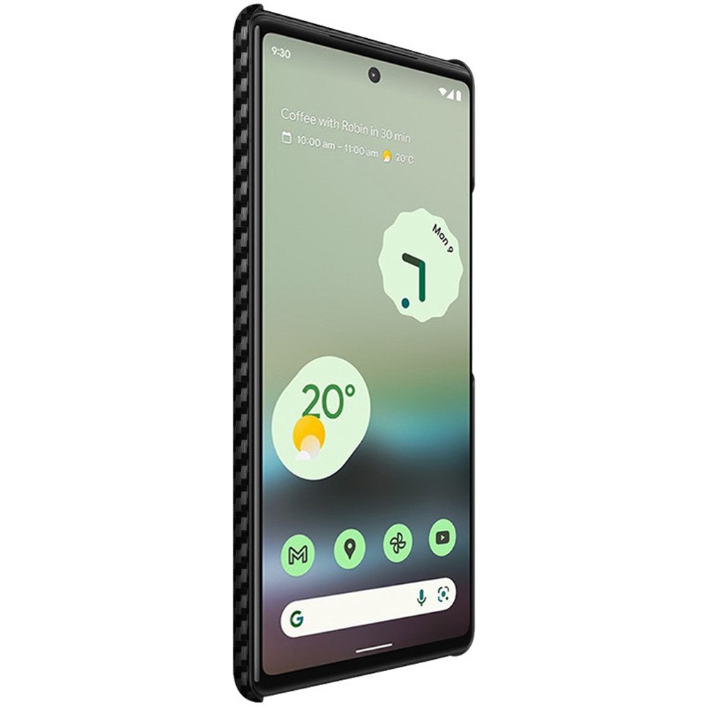 Carbon Fibre Textured PU Leather Case IMAK Ruiyi Series for Google Pixel 6a
