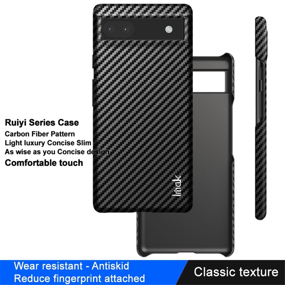 Carbon Fibre Textured PU Leather Case IMAK Ruiyi Series for Google Pixel 6a