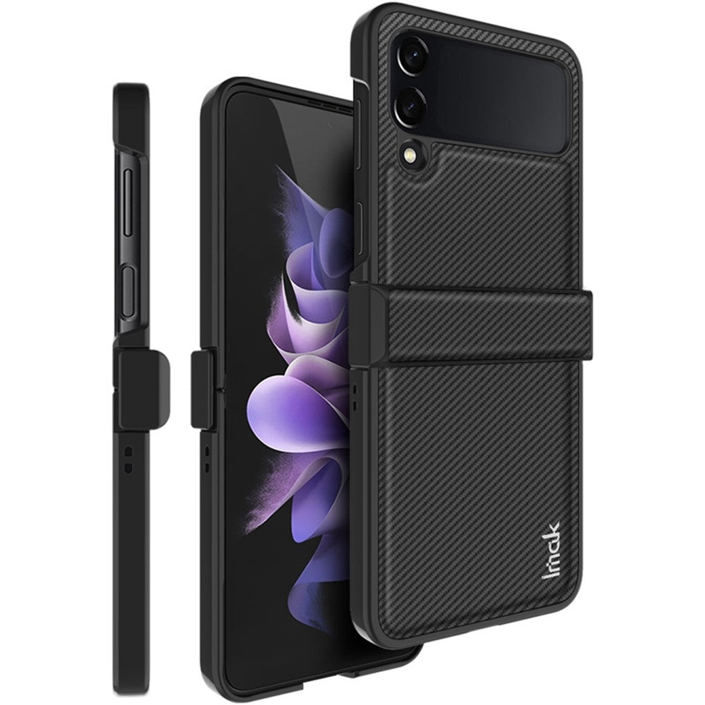 Carbon Fibre Textured Phone Case IMAK Ruiyi Series for Samsung Galaxy Z Flip 4 5G