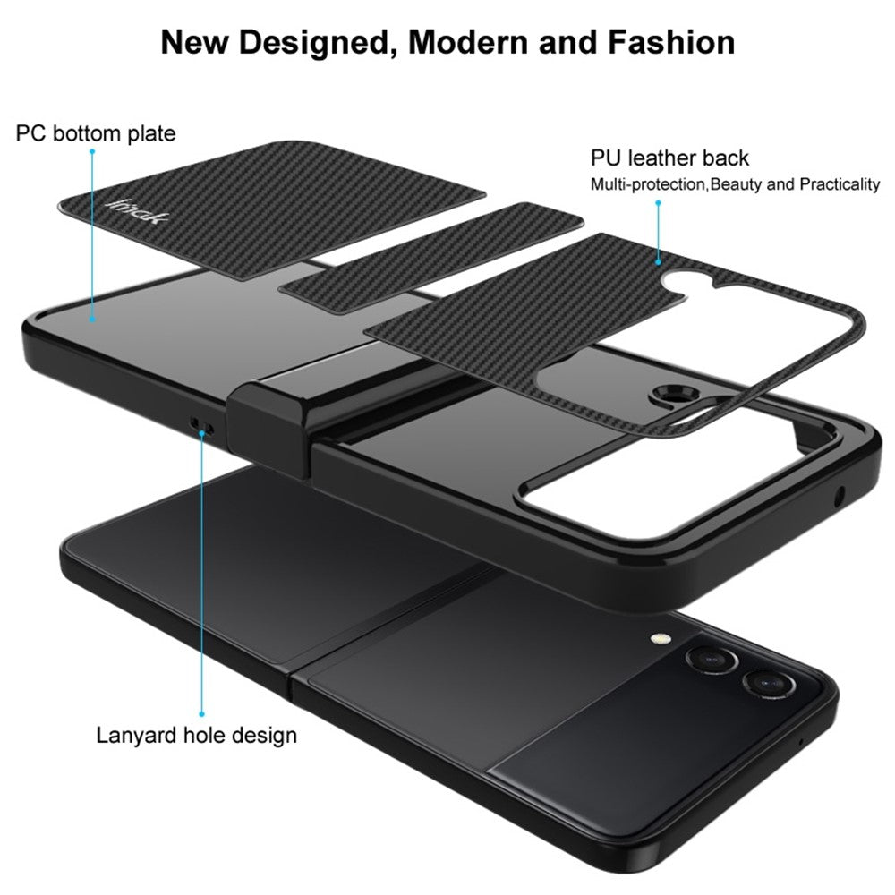 Carbon Fibre Textured Phone Case IMAK Ruiyi Series for Samsung Galaxy Z Flip 4 5G