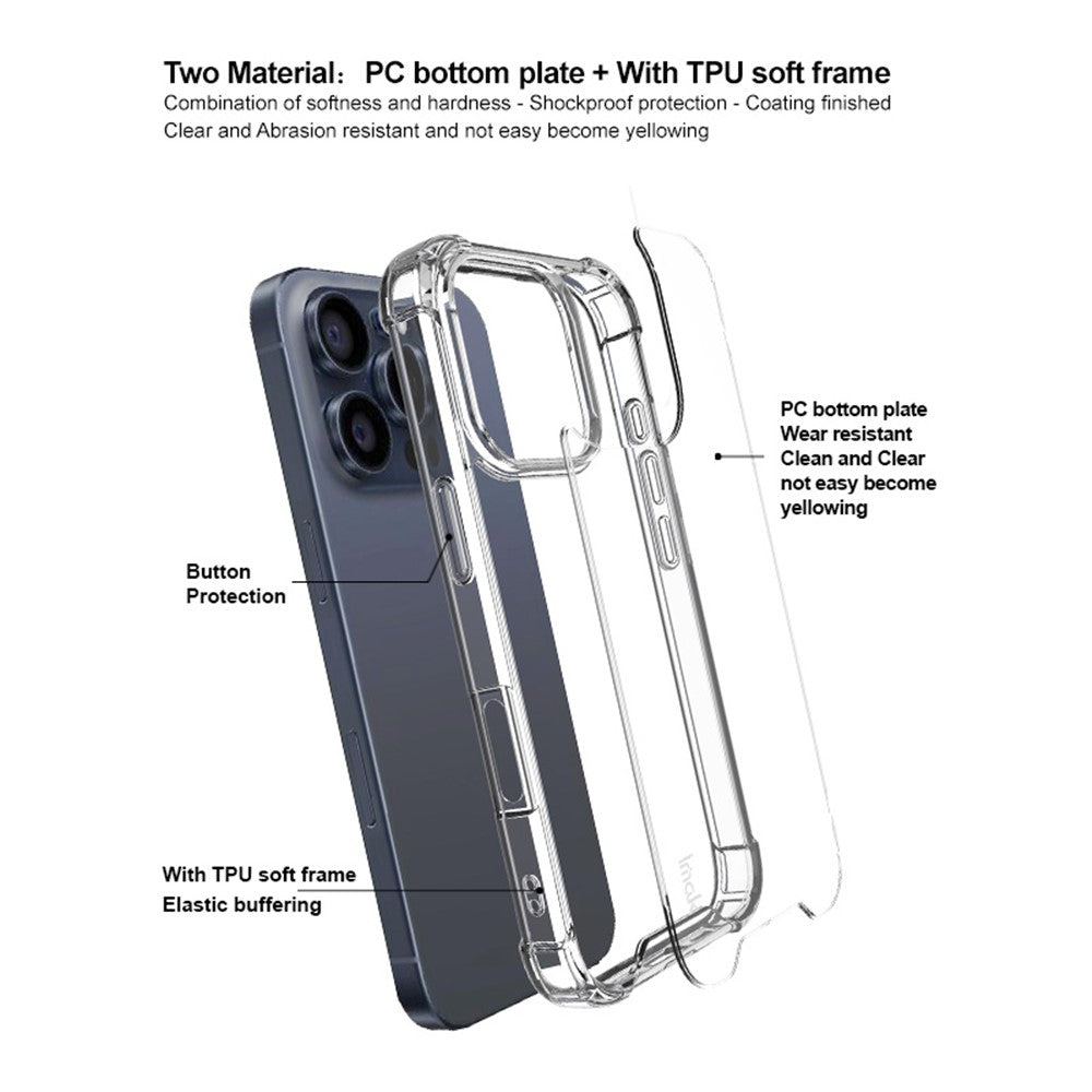 PC+TPU Shockproof Clear Phone Case IMAK For iPhone 16 Pro Max