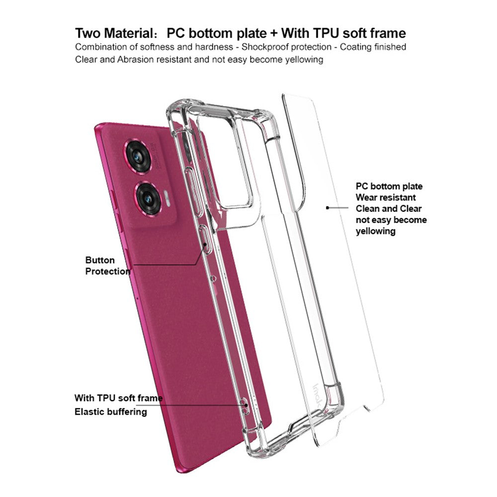 PC+TPU Material Phone Case with Airbag Corners IMAK For Motorola G96 5G / Edge 50 Fusion 5G