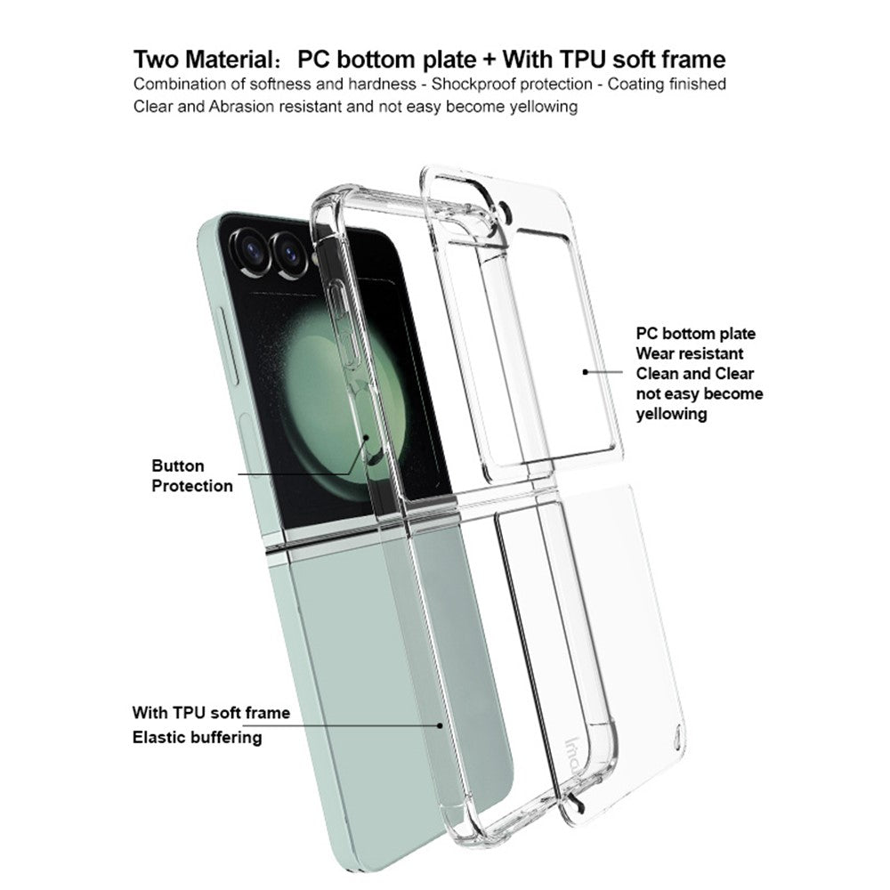 PC+TPU Clear Phone Case with Airbag Corners IMAK For Samsung Galaxy Z Flip7 FE 5G / Z Flip6 5G