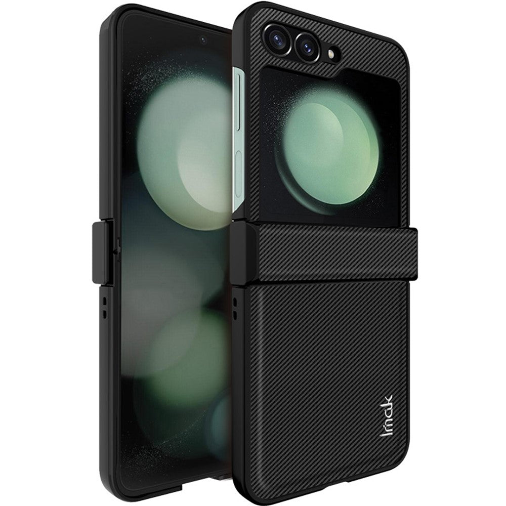 High Quality PC+PU Shockproof Leather Phone Case with Carbon Texture IMAK Ruiyi Series for Samsung Galaxy Z Flip7 FE 5G / Z Flip6 5G