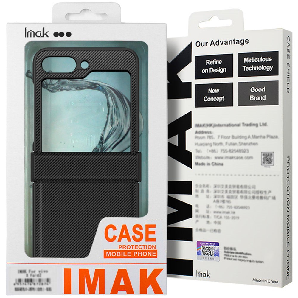 High Quality PC+PU Shockproof Leather Phone Case with Carbon Texture IMAK Ruiyi Series for Samsung Galaxy Z Flip7 FE 5G / Z Flip6 5G