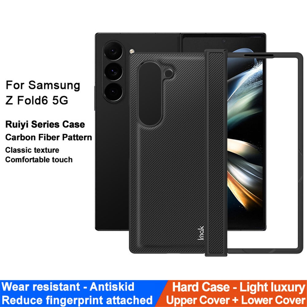 High Quality PC+PU Shockproof Leather Phone Case with Carbon Texture IMAK Ruiyi Series for Samsung Galaxy Z Fold6 5G