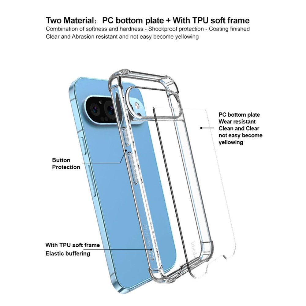 PC+TPU Shockproof Clear Case IMAK For Google Pixel 9 Pro XL