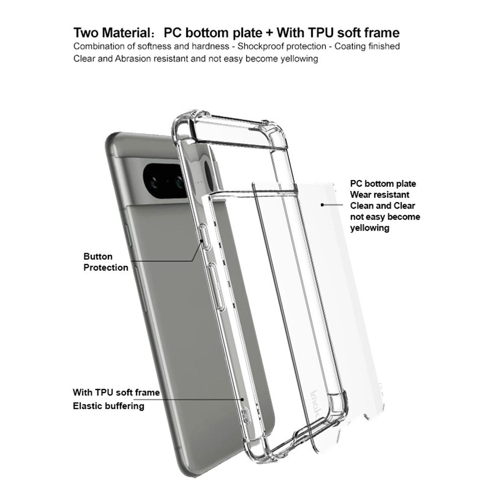 PC+TPU Shockproof Clear Case IMAK For Google Pixel 8
