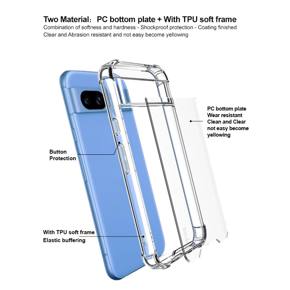 PC+TPU Shockproof Clear Case IMAK For Google Pixel 8a