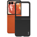 PC+PU Leather Phone Case with Carbon Fibre Texture Effect IMAK Ruiyi Series for Motorola Razr 60 / Razr 50 5G / Razr 2024 5G