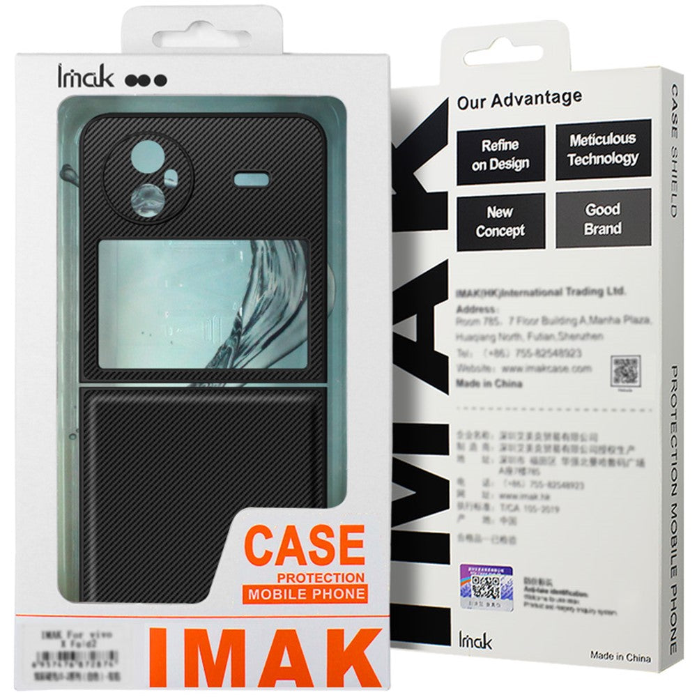 PC+PU Leather Phone Case with Carbon Fibre Texture Effect IMAK Ruiyi Series for Motorola Razr 50 Ultra 5G / Razr+ 2024 5G