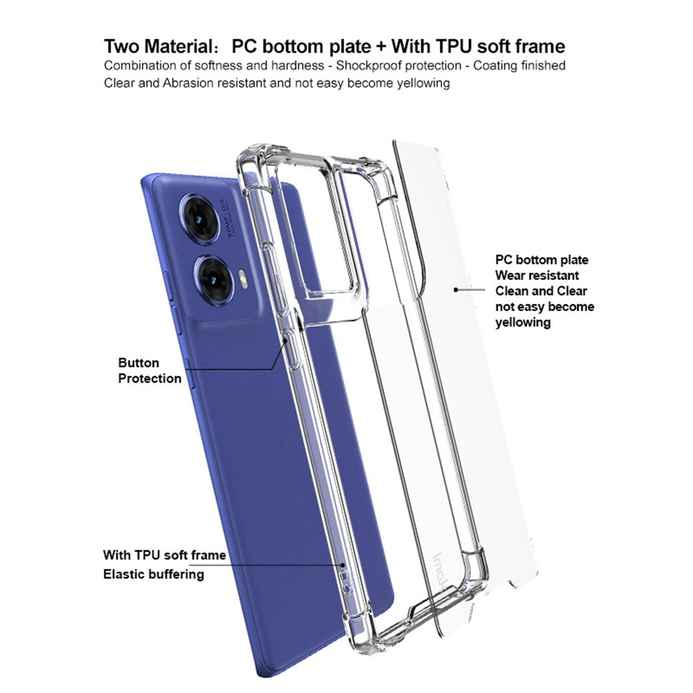 PC+TPU Shockproof Clear Phone Case IMAK For Motorola Moto G85 5G / S50 Neo 5G