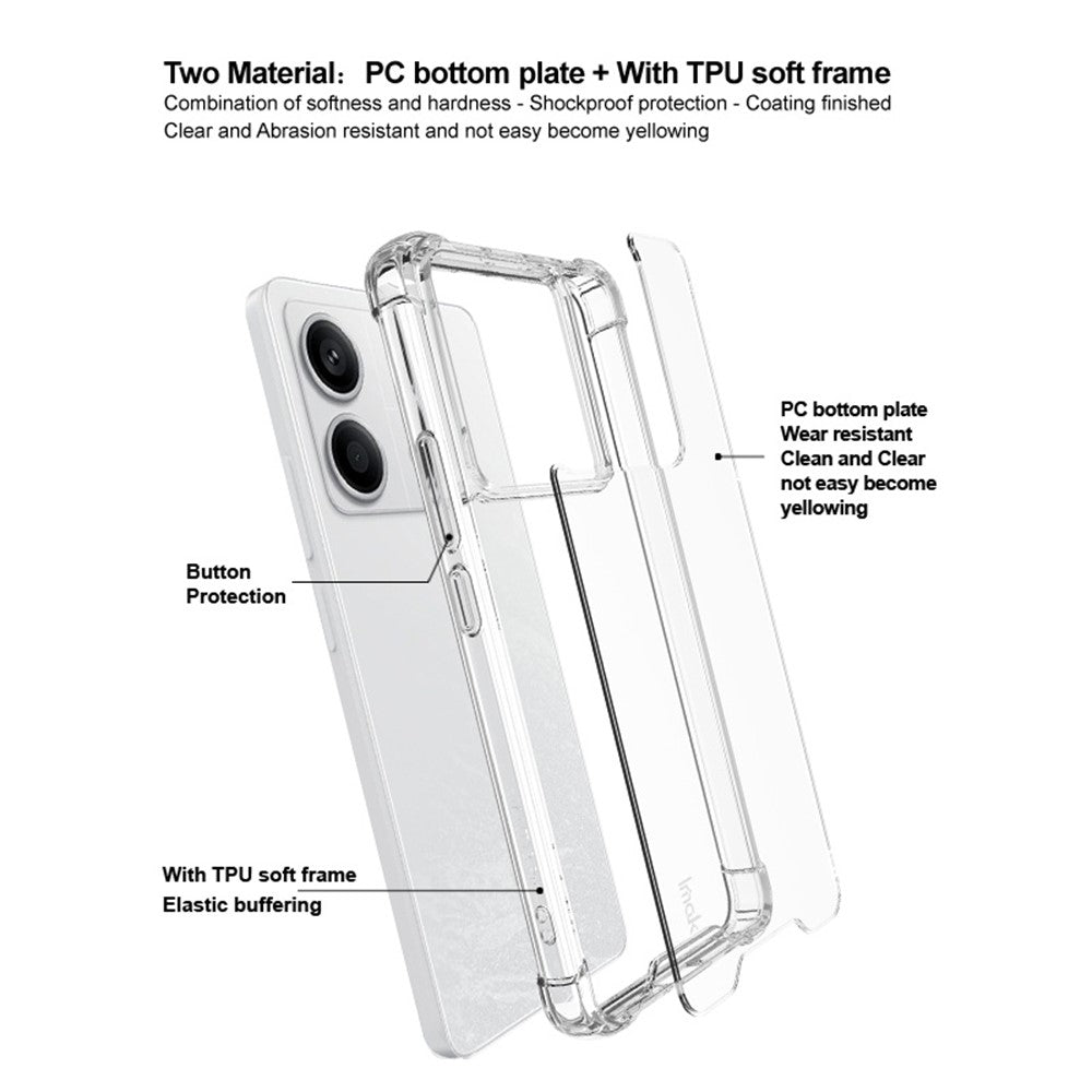 PC+TPU Shockproof Clear Case IMAK For Xiaomi Redmi Note 13 Pro 5G / Poco X6 5G