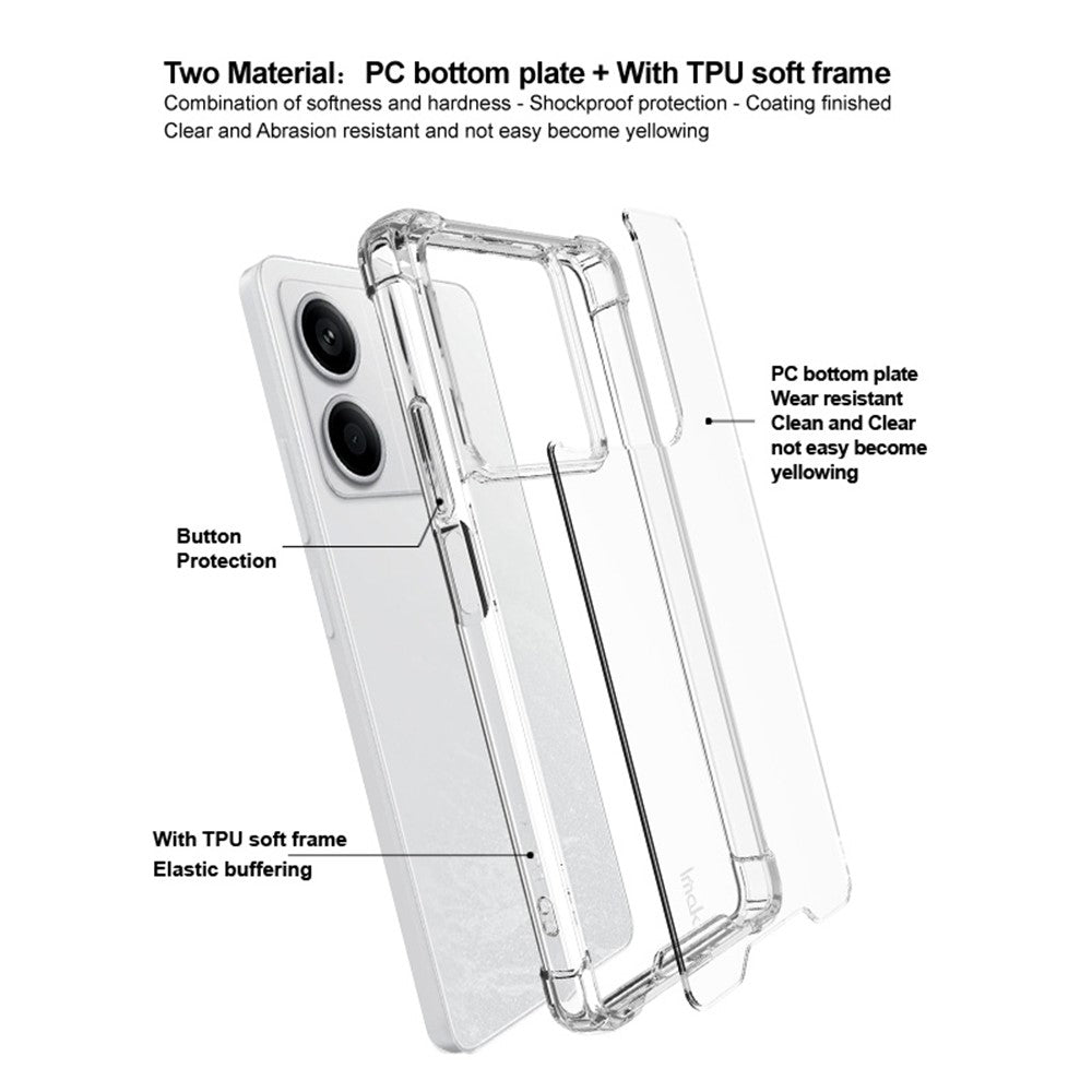 PC+TPU Shockproof Clear Case IMAK For Xiaomi Redmi Note 13 5G