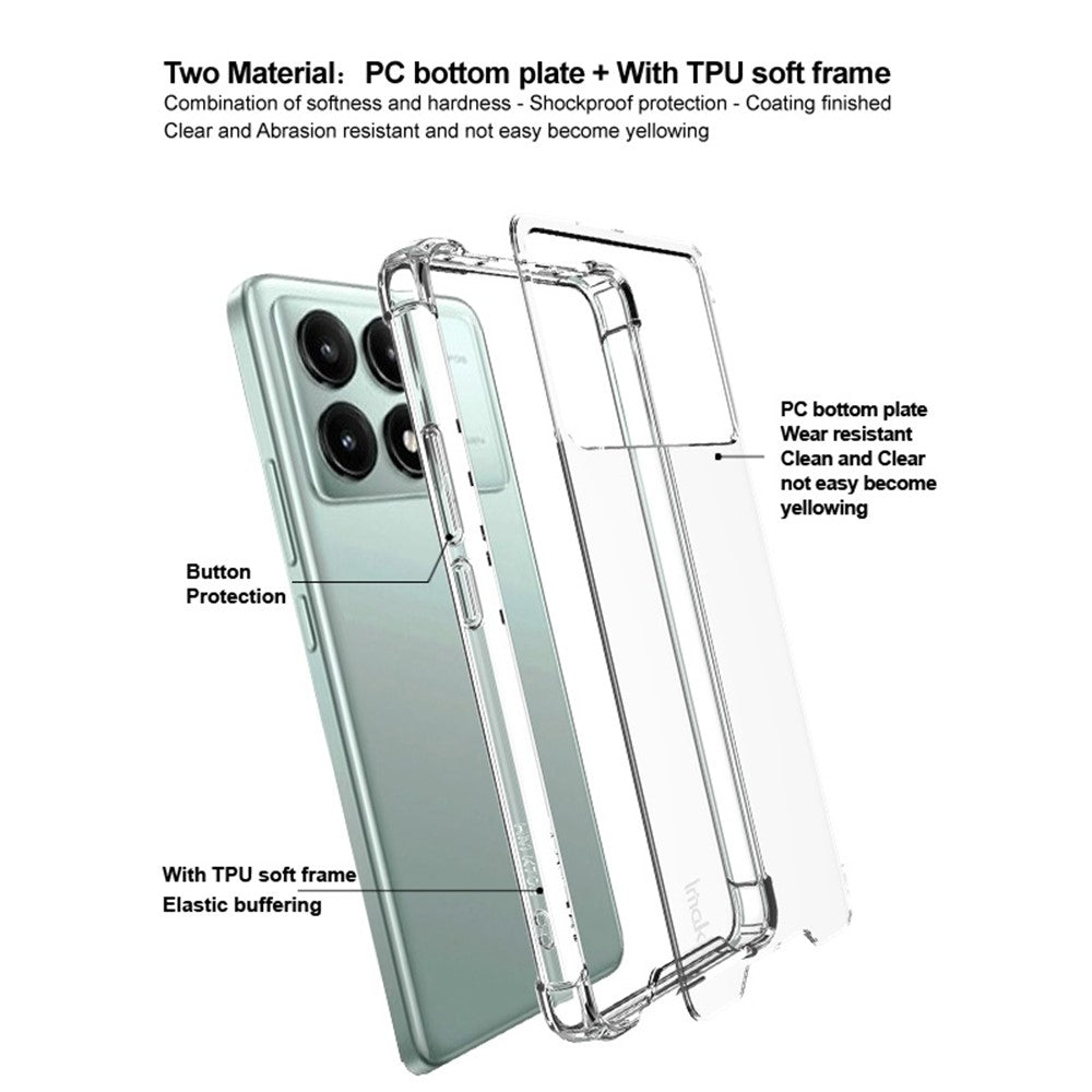 TPU+PC Shockproof Phone Case IMAK For Xiaomi Redmi K70E 5G / Poco X6 Pro 5G with Airbag Corners