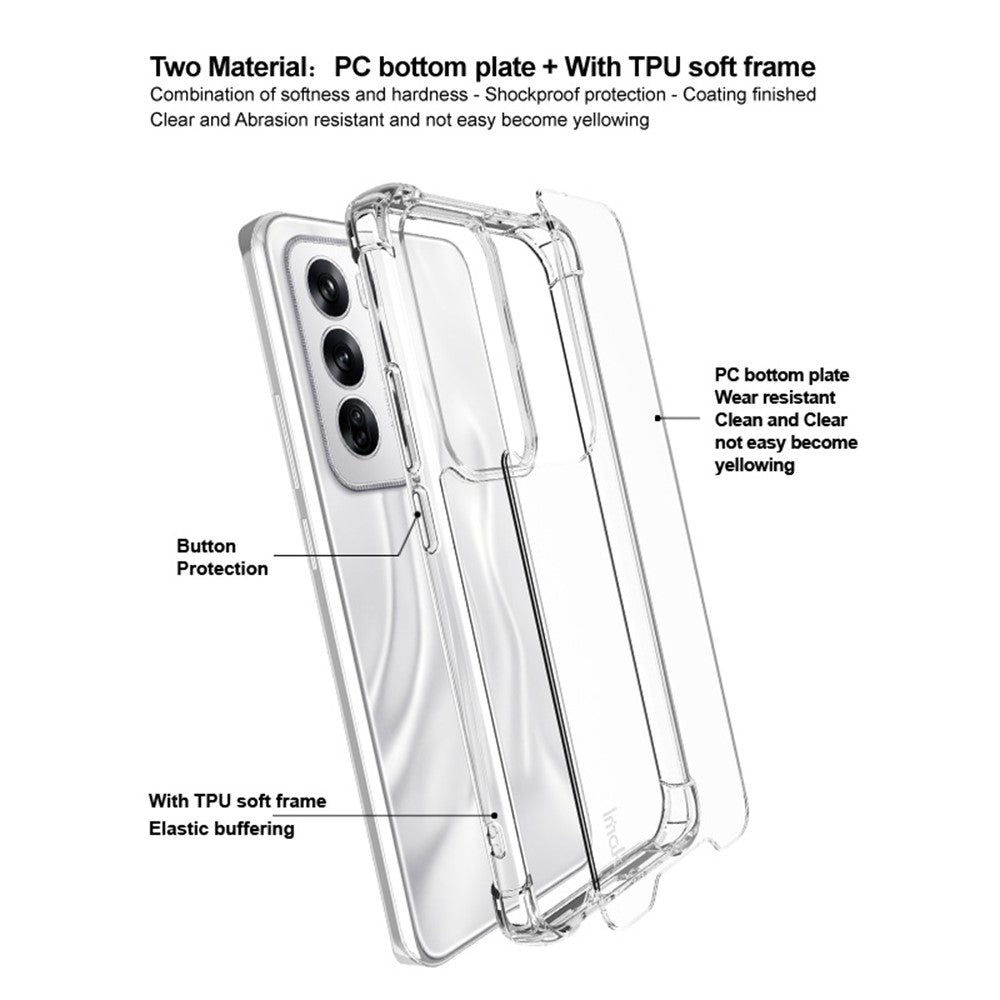 PC+TPU Shockproof Clear Case IMAK For Oppo Reno 12 5G (Global)