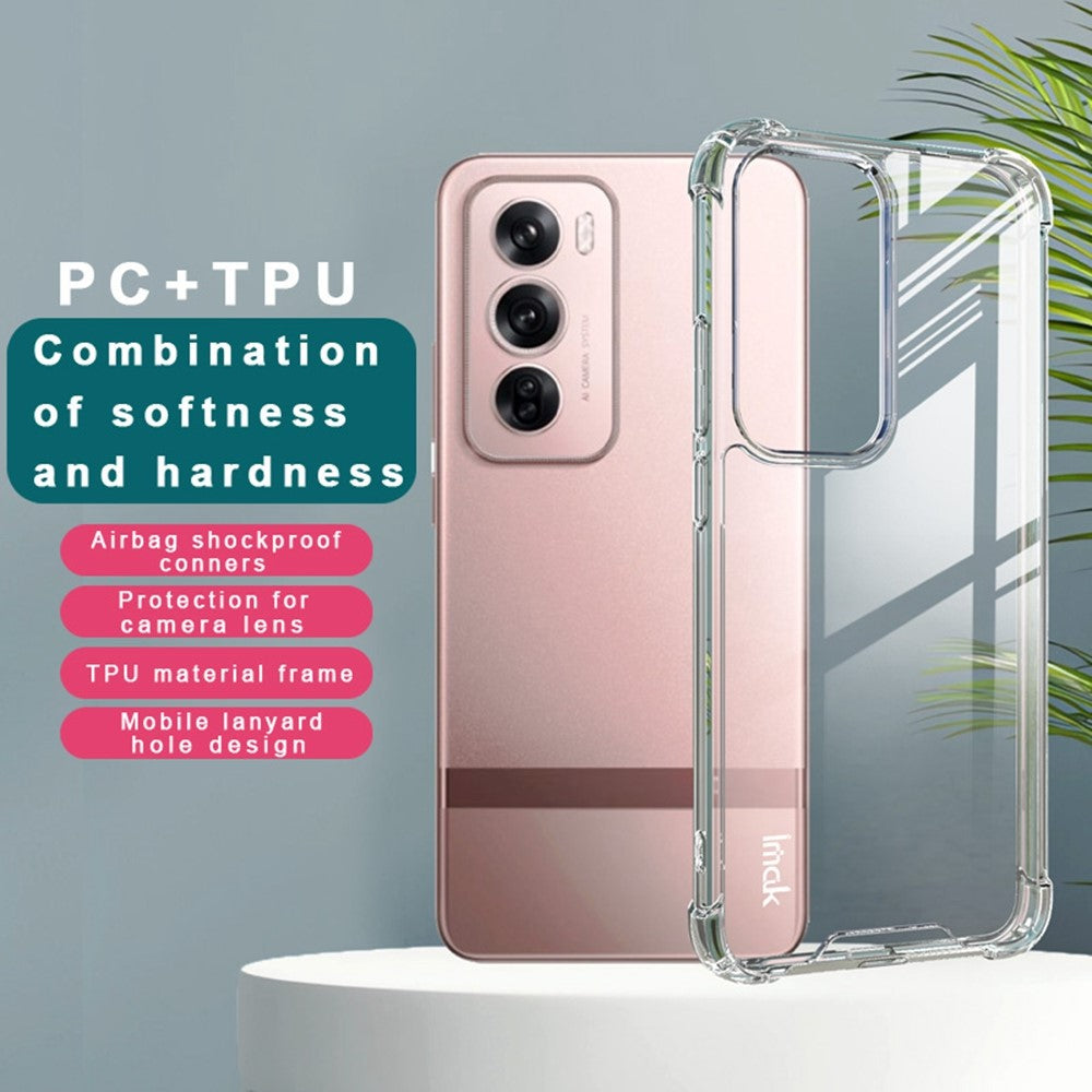 PC+TPU Shockproof Clear Phone Case IMAK For Oppo Reno 12 Pro 5G (Global)