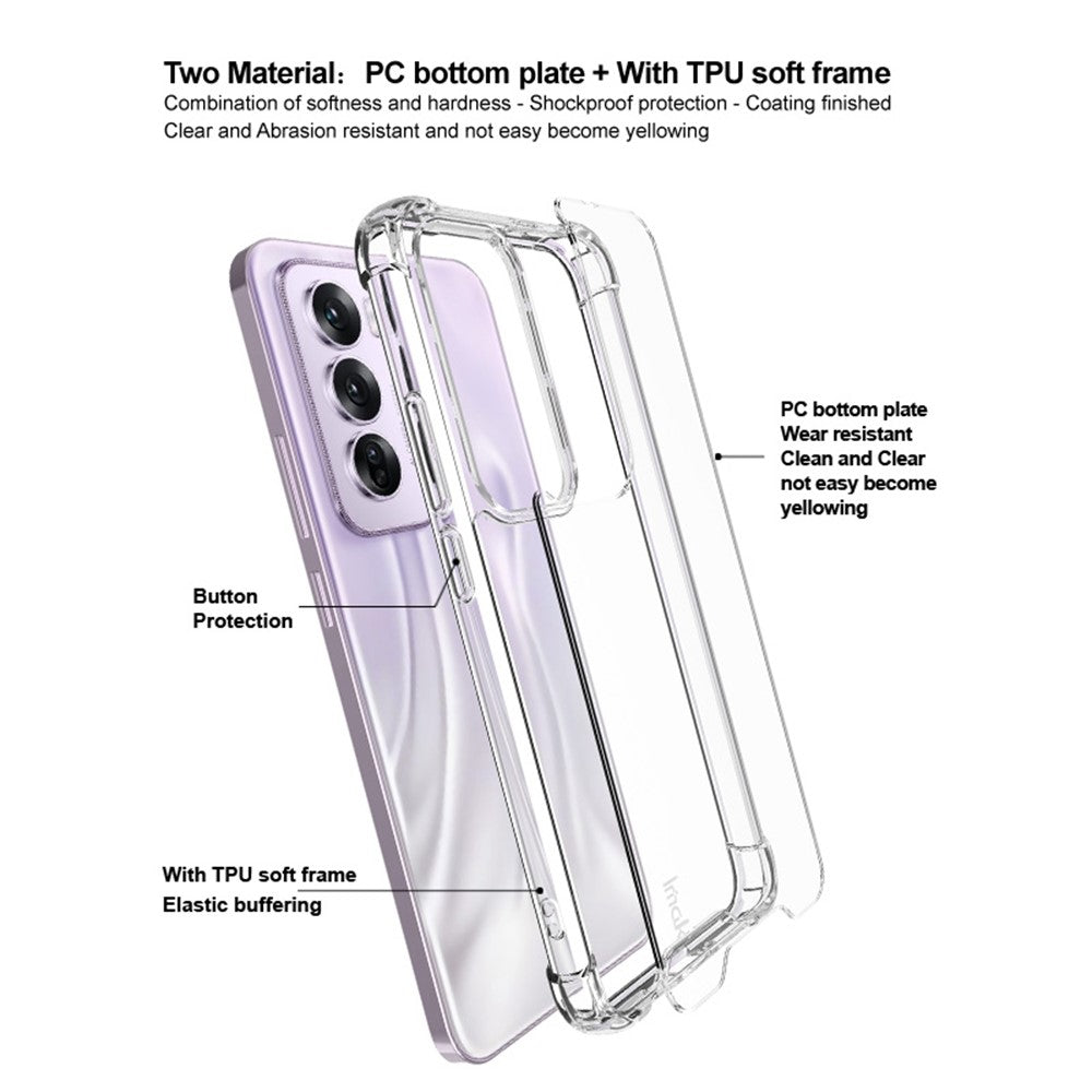 PC+TPU Shockproof Clear Phone Case IMAK For Oppo Reno 12 Pro 5G (Global)