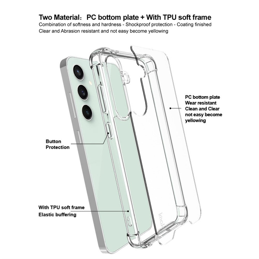 PC+TPU Clear Phone Case with Airbag Corners IMAK For Samsung Galaxy S24 FE