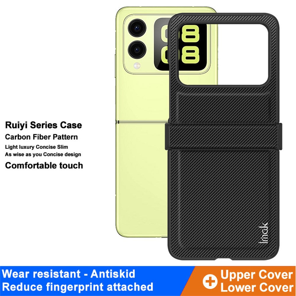 PC+PU Leather Phone Case with Carbon Fiber Texture IMAK Ruiyi Series for Huawei nova Flip 5G