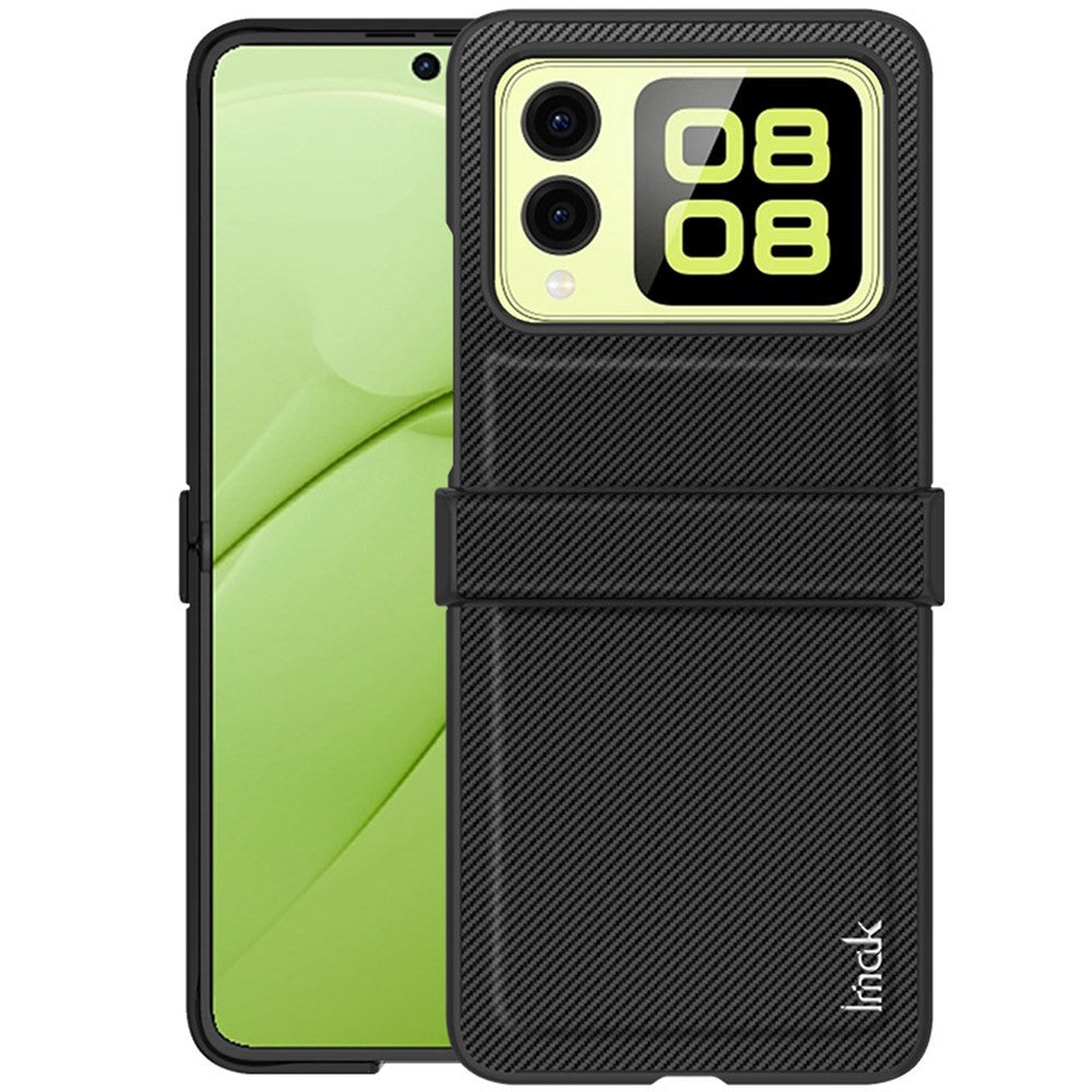 PC+PU Leather Phone Case with Carbon Fiber Texture IMAK Ruiyi Series for Huawei nova Flip 5G