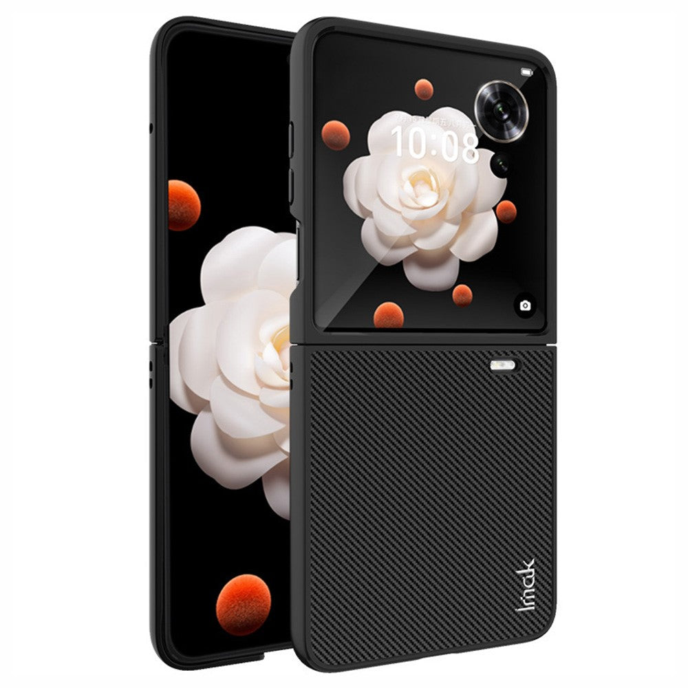 Carbon Fibre Textured PU Leather Case IMAK Ruiyi Series for Honor Magic V Flip 5G