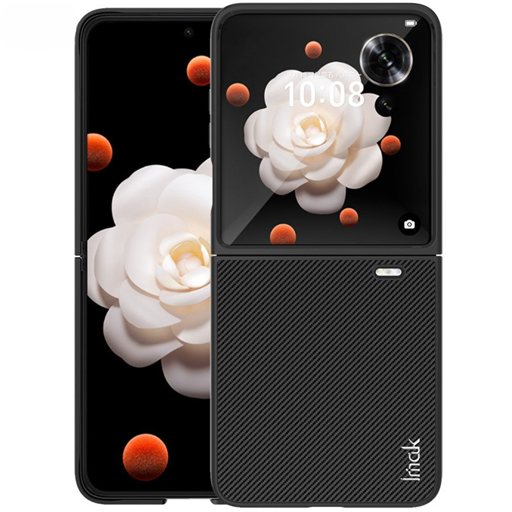 Carbon Fibre Textured PU Leather Case IMAK Ruiyi Series for Honor Magic V Flip 5G