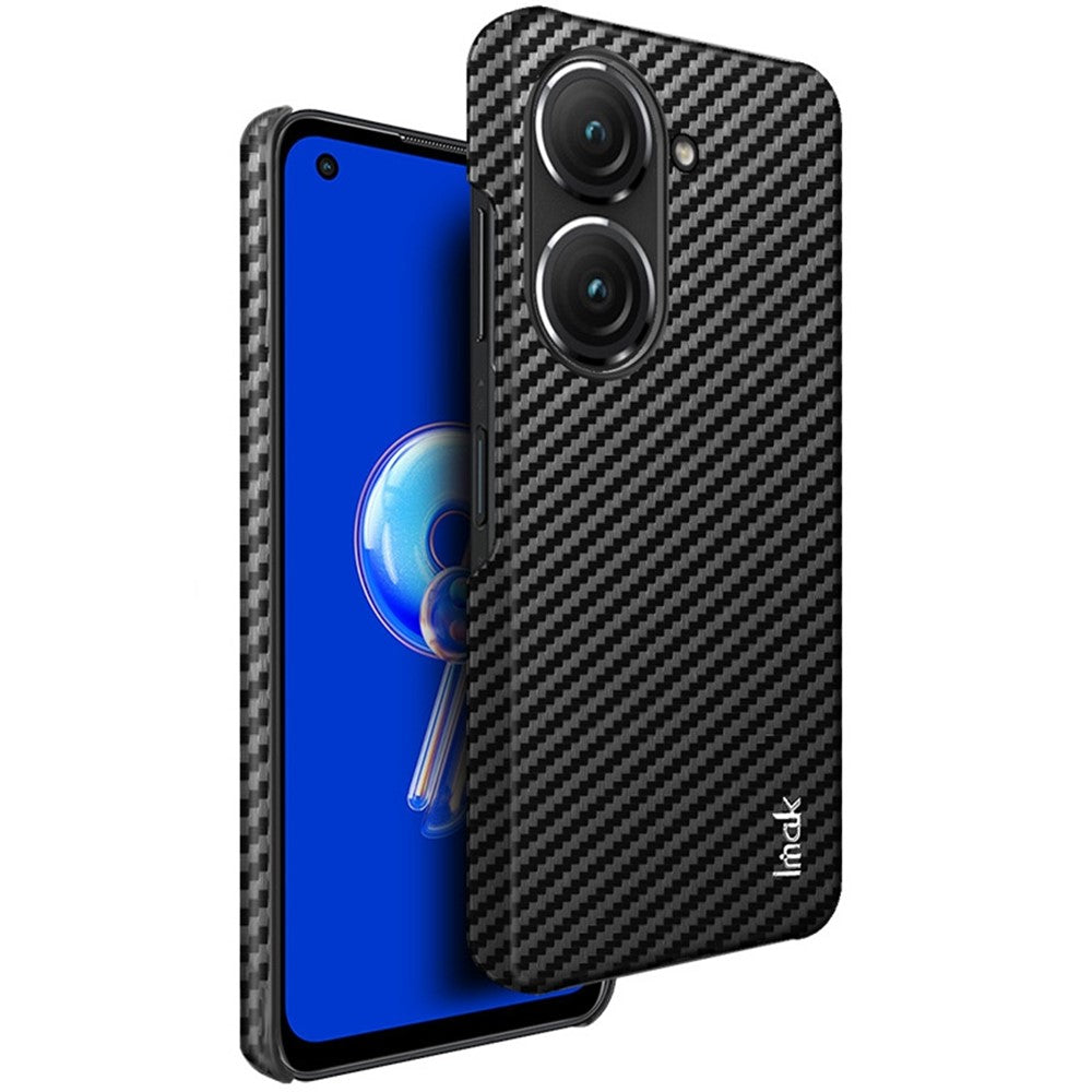 Carbon Fibre Textured PU Leather Case IMAK Ruiyi Series for Asus Zenfone 9 5G