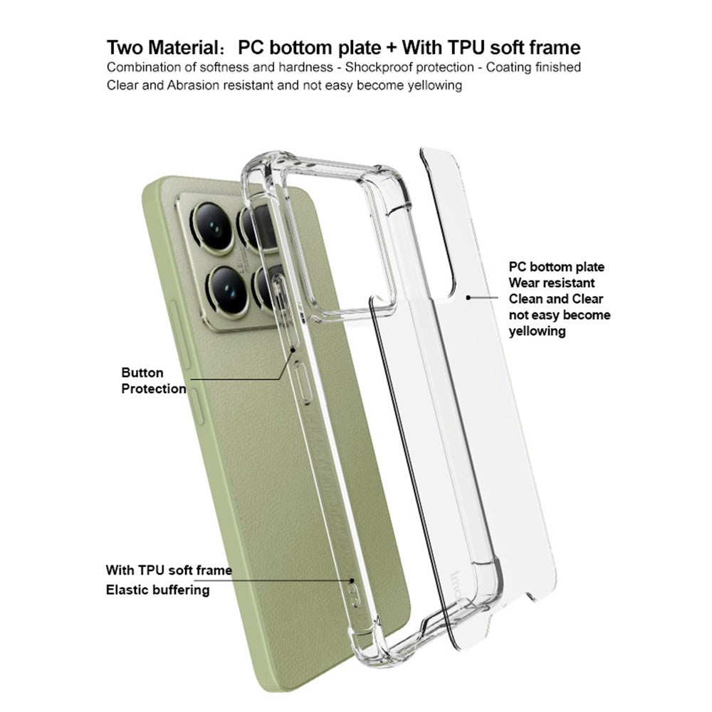 TPU+PC Shockproof Phone Case IMAK For Xiaomi 14T with Airbag Corners