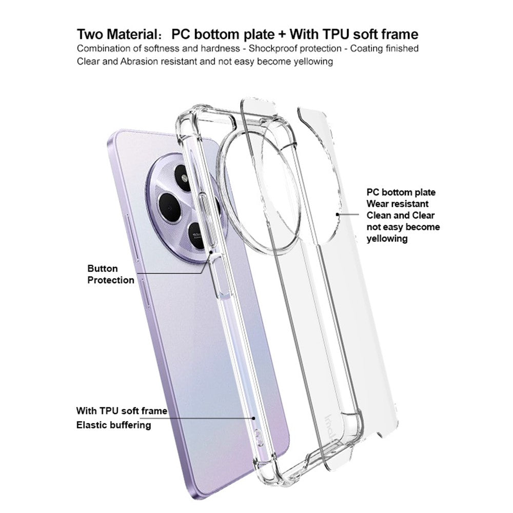 TPU+PC Shockproof Phone Case IMAK For Xiaomi Poco M7 5G / Poco C75 4G / Redmi 14R 5G / 14C 4G / A4 5G with Airbag Corners