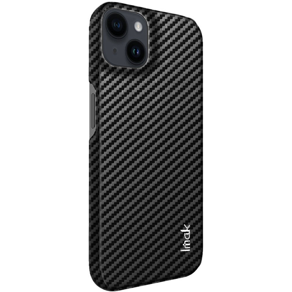 Carbon Fibre Textured PU Leather Case IMAK Ruiyi Series for iPhone 14