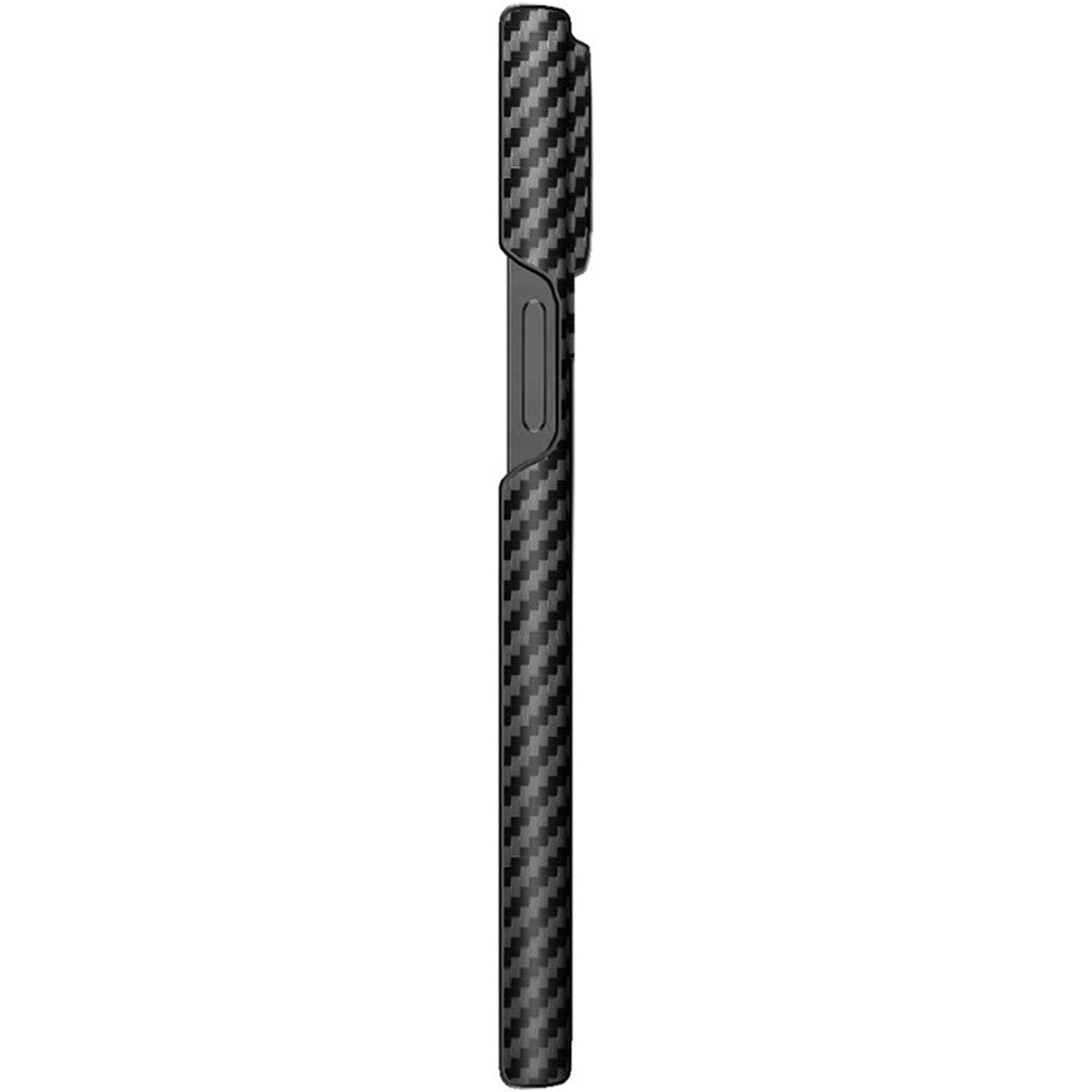 Carbon Fibre Textured PU Leather Case IMAK Ruiyi Series for iPhone 14
