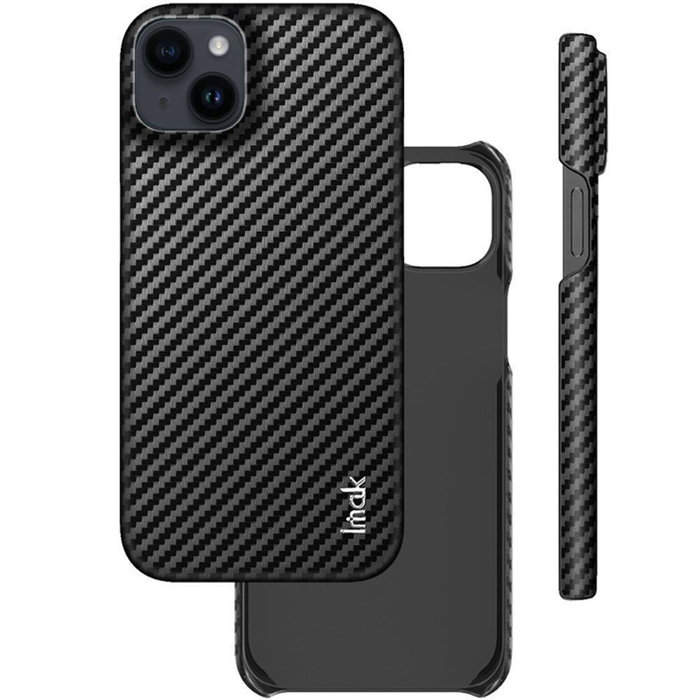 Carbon Fibre Textured PU Leather Case IMAK Ruiyi Series for iPhone 14
