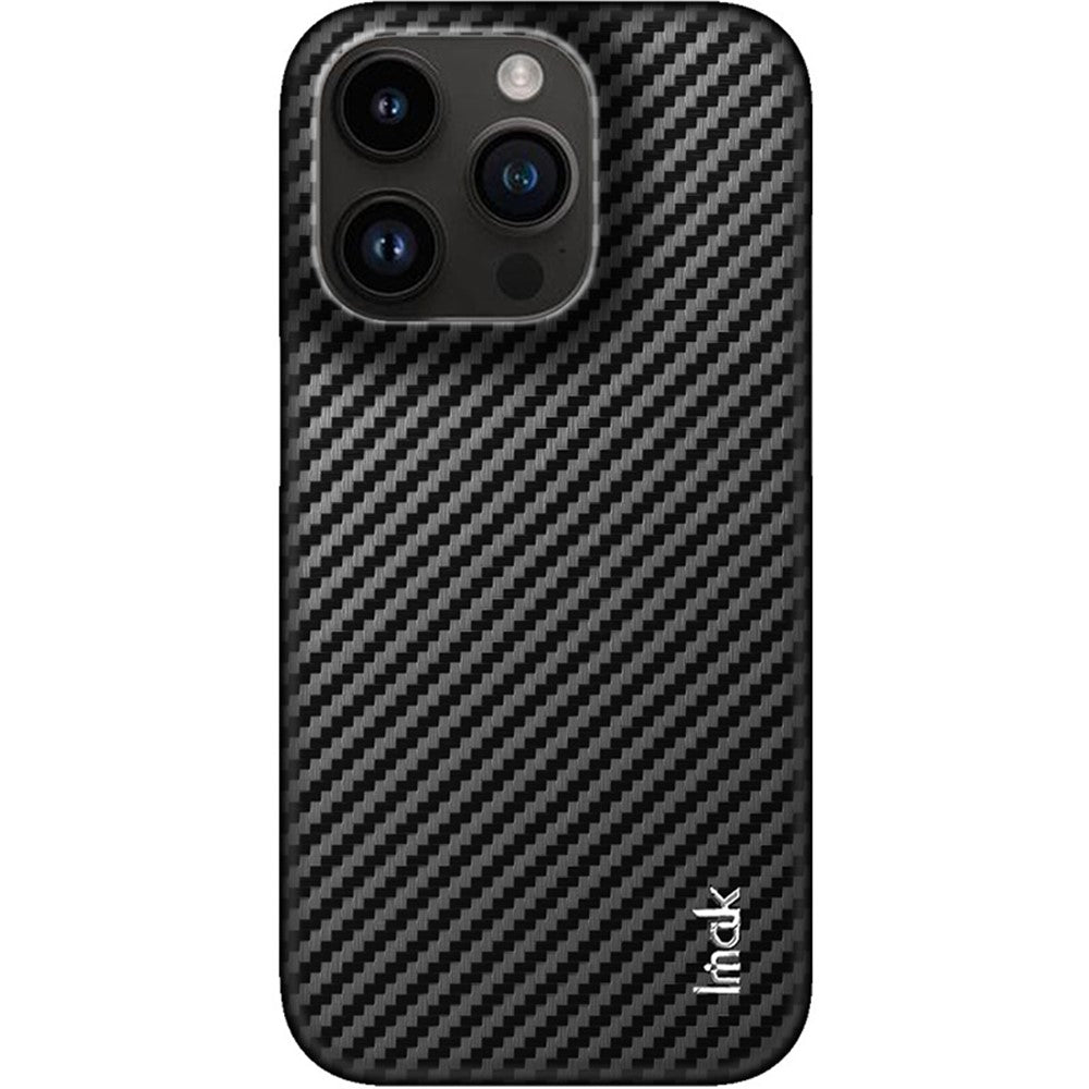Carbon Fibre Textured PU Leather Case IMAK Ruiyi Series for iPhone 14 Pro