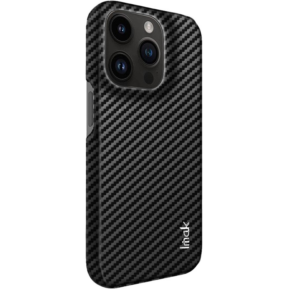 Carbon Fibre Textured PU Leather Case IMAK Ruiyi Series for iPhone 14 Pro